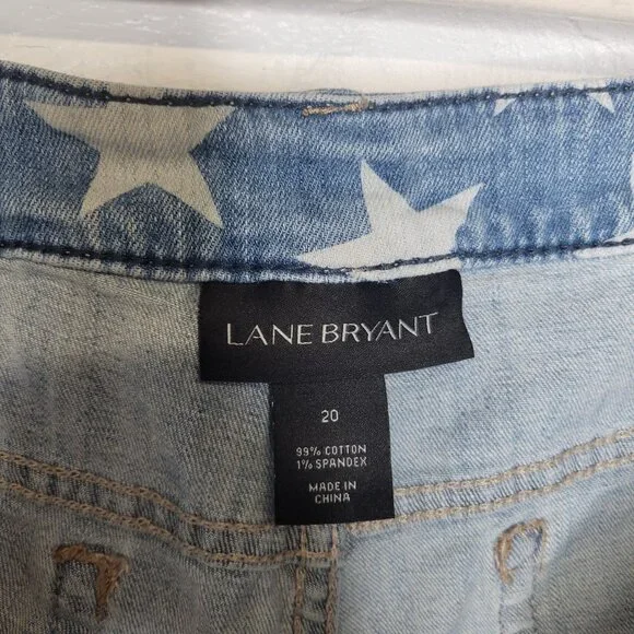 Lane Bryant Women's Size 20 Jean Shorts Cut Off Stars - Picture 3 of 3
